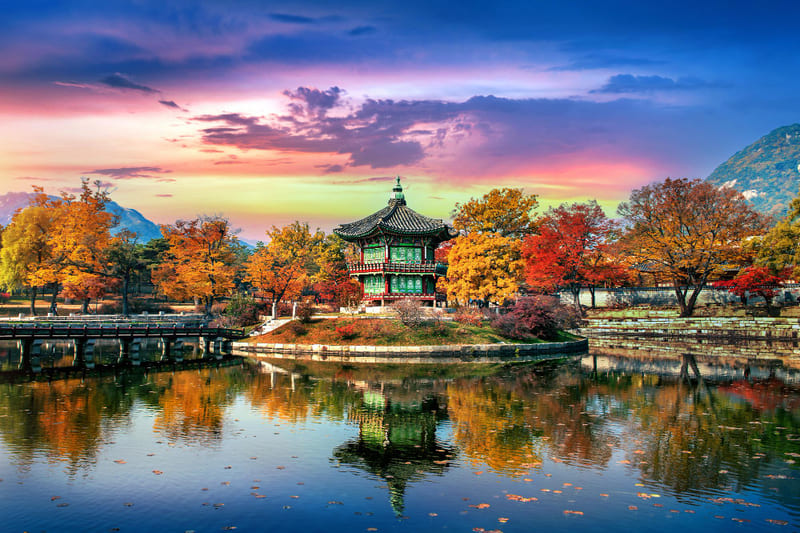 palacio gyeongbokgung otono corea sur